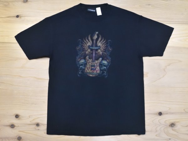 2000sUSA古着 no boundaries ギター スカル Tシャツ sizeL 黒 ブラック ロック ドクロ アメリカ アメカジ 雰囲気 メキシコ製 2000年代 Y2K拍卖