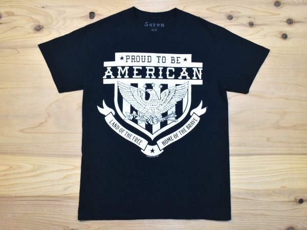 USA古着 5STAR アメリカ イーグル エンブレム Tシャツ sizeM 黒 ブラック ハクトウワシ 白頭鷲 アメカジ拍卖