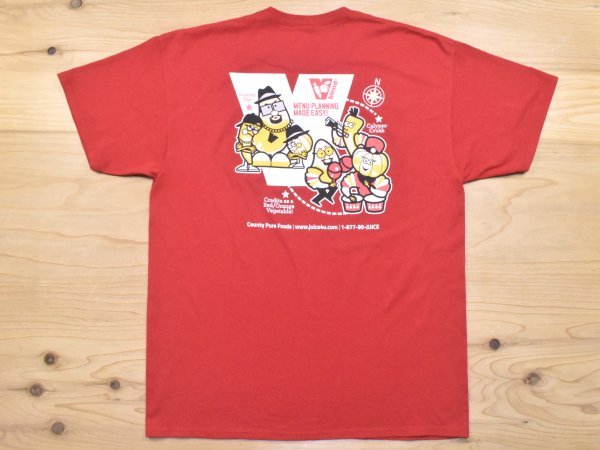 レアUSA古着 カントリーピュアフーズ社 企業 Tシャツ sizeXL 赤 レッド VBlend ジュース 野菜 ビッグシルエット 大きいサイズ アメリカ拍卖