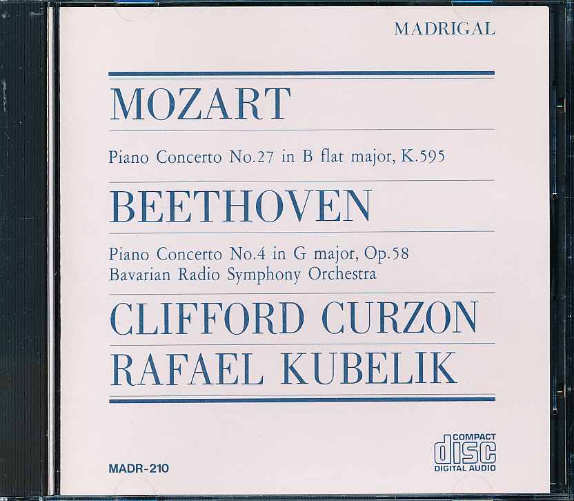 MADRIGAL モーツァルト:ピアノ協奏曲No.27、ベートーヴェン:ピアノ協奏曲No.4 カーゾン/クーベリック拍卖