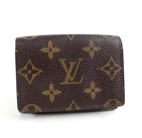 ルイヴィトン アンヴェロップ カルト ドゥ ヴィジット カードケース 名刺入れ 定期入れ パスケース モノグラム 茶 M62920 極美品 r206拍卖