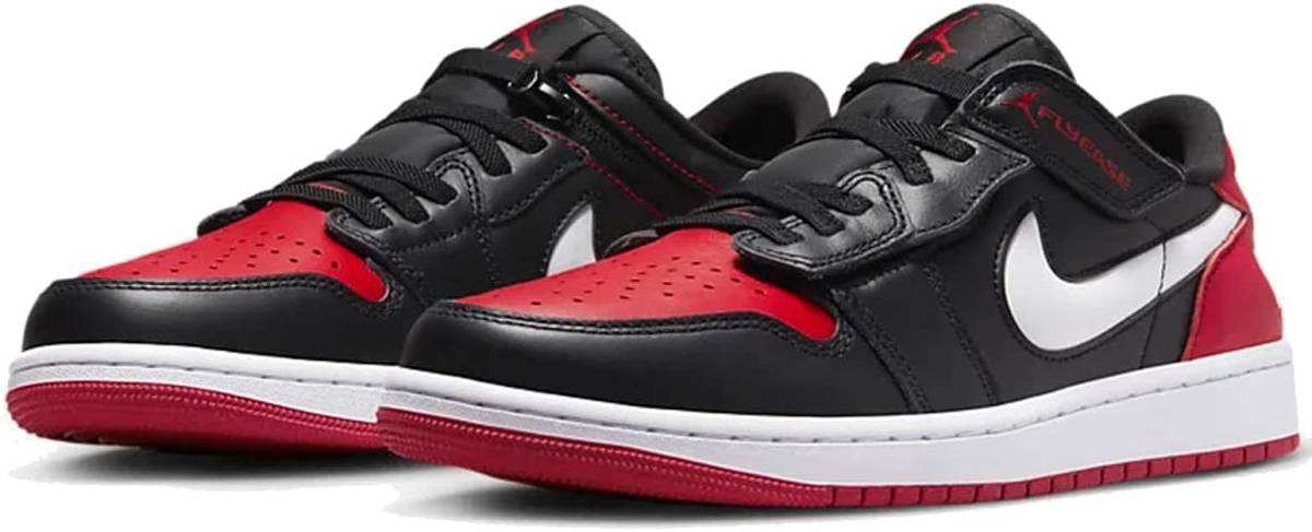 送料無料 28.5cm●ナイキ エア ジョーダン 1 ロー フライイーズ NIKE AIR JORDAN 1 LOW FLYEASE 黒 赤 DM1206-066 AJ 着脱楽 簡単拍卖