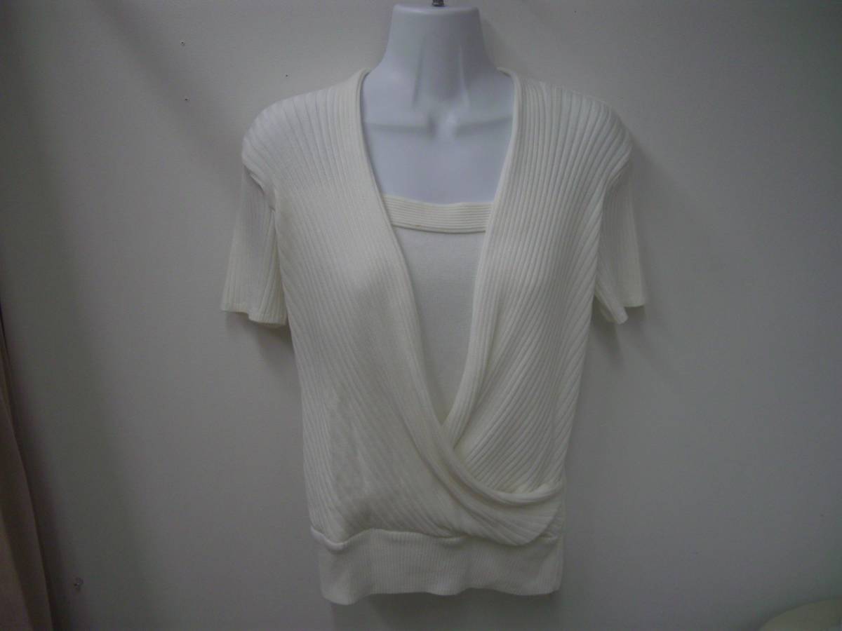 Reflect(リフレクト/ワールド)ドレープ半袖ニット☆サイズ40拍卖