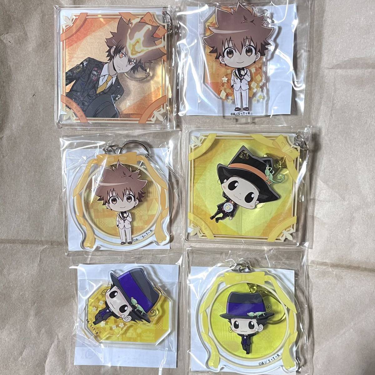 沢田綱吉 リボーンくじ引き堂 パーティーくじ 家庭教師ヒットマンREBORN! ミニアクリルスタンド アクリルキーホルダー 6点セット拍卖