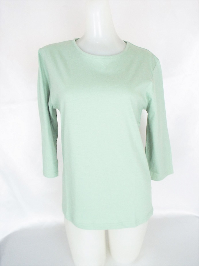 Timothy ライトグリーン 七分袖 Mサイズ 綿100% 天竺 新品 ティモシー拍卖