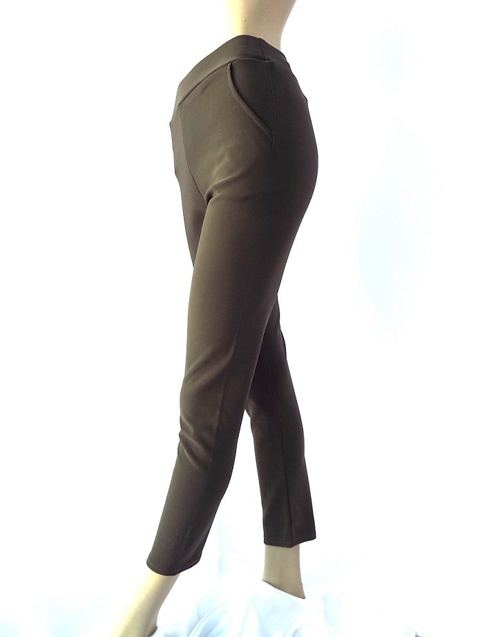 KJcollection カーキ Lサイズ 美脚シルエットパンツ ストレッチ素材 ポリエステル95%,ポリウレタン5% 新品 Madame Happiness拍卖