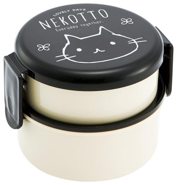 ねこっと 弁当箱 ランチボックス 2段 丸型 フォーク付 キャラクター スケーター拍卖