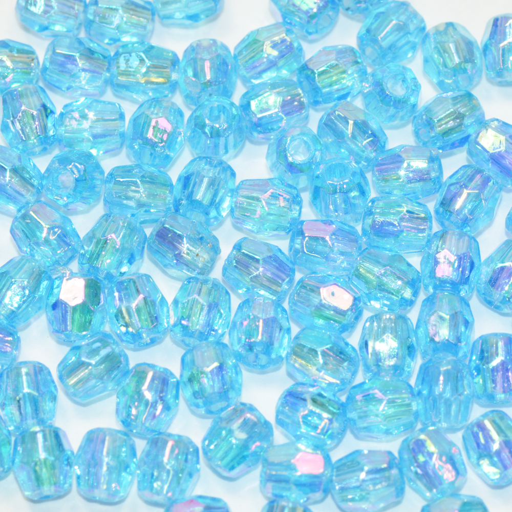 プラビーズ アクリルビーズ ラウンドカット 4mm アクアマリンオーロラ AB 20グラム入りサービスパック拍卖