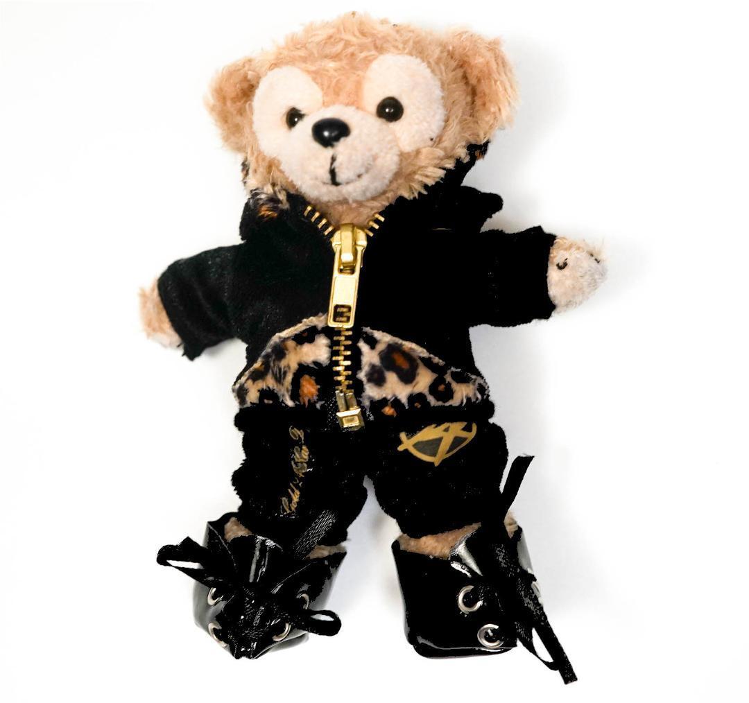 ダッフィー ジャージ 服 衣装 14cm ライブ衣装 黒黒豹黒【現物撮影】拍卖