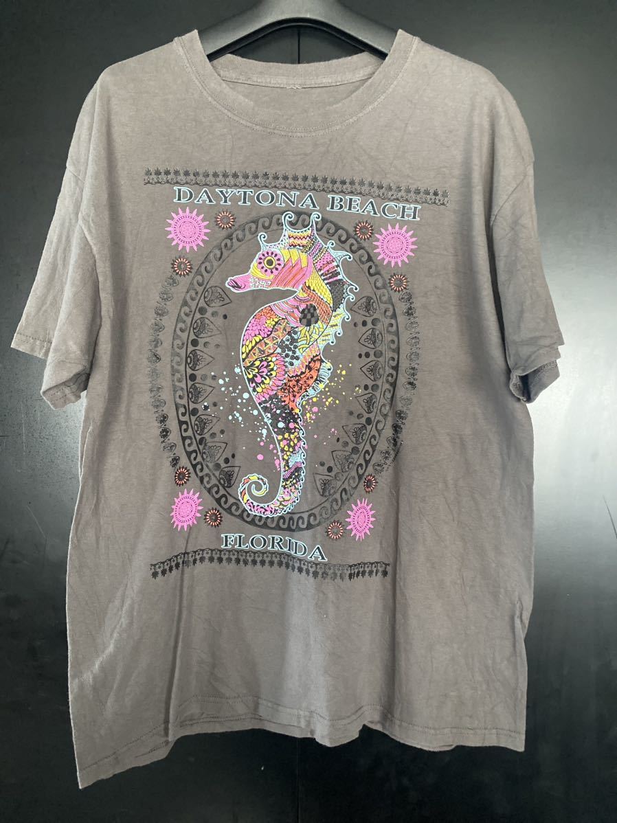 激レア DAYTONA BEACH タツノオトシゴ Tシャツ ヴィンテージ サイズL コピーライト グレー拍卖