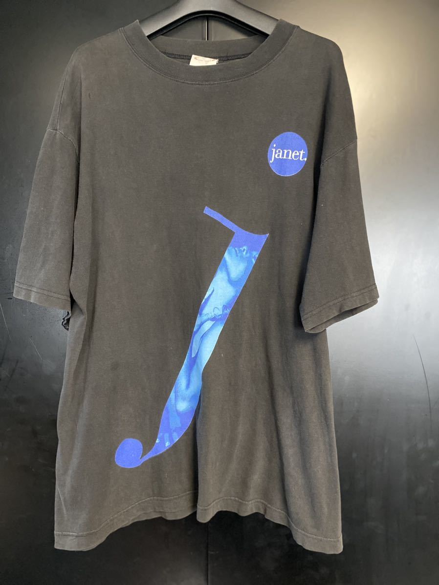 90'S JANET JACKSON Tシャツ ヴィンテージ サイズL ブラック 当時物 ジャネットジャクソンTシャツ コピーライト オフィシャル拍卖