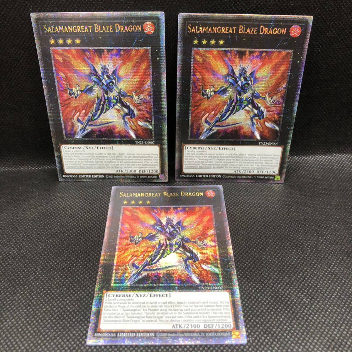 【未使用品】遊戯王 英語版 転生炎獣ブレイズ・ドラゴン 25th クォーターセンチュリーシークレット 3枚セット拍卖