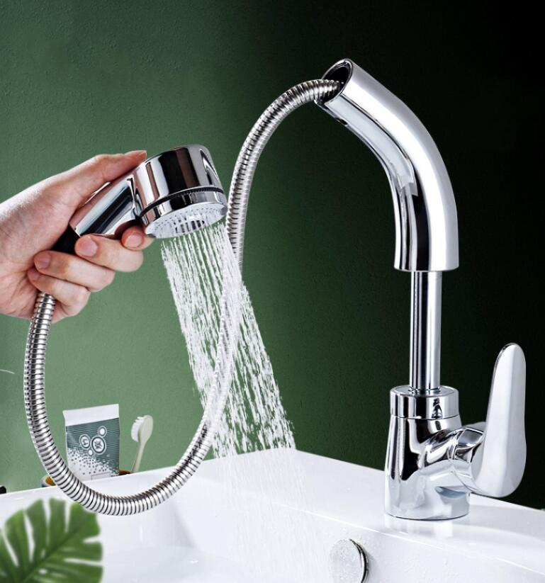 大人気 洗面台 蛇口 混合水栓 おしゃれ 交換自分で シャワー水栓 ホース引出し式 高さ調節 洗面所 キッチン 台所 洗面ボール 水道蛇口拍卖