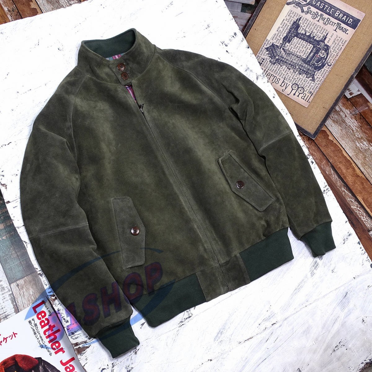 「81SHOP」極美品★G9レザージャケット 上品 本革 牛革 ライダースジャケット スエードジャケット 革ジャン S~4XLグリーン 拍卖