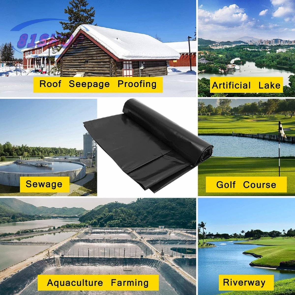 「81SHOP」人工池用防水シート プールライナー 0.5mm厚 池用防水シート 人工プールシート 防雨 粘ることができます HDPE製 屋根 屋外 漏れ拍卖