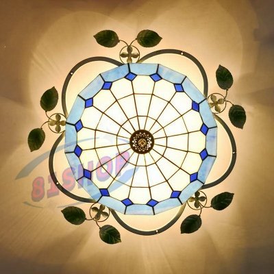 「81SHOP」極美品★ティファニースタイルドーム豪華天井照明ステンドグラスランプ ガラス工芸品拍卖
