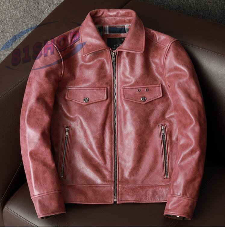 「81SHOP」 アメカジ レザージャケット 本革 牛革 高級 ライダースジャケット 革ジャン拍卖