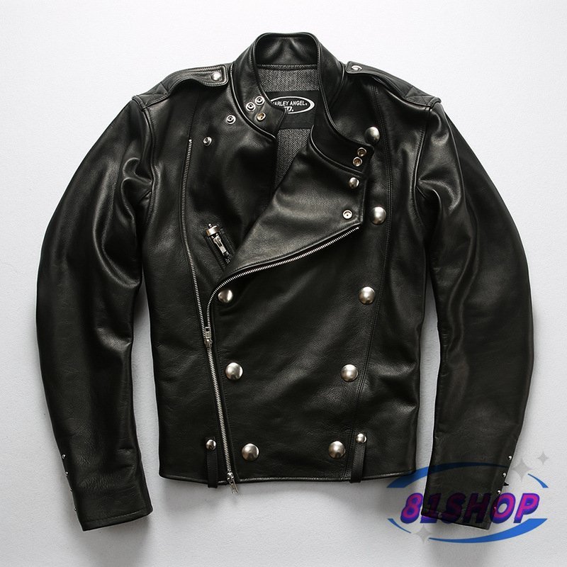 「81SHOP」高品質 レザージャケット 本革 1930 牛革 J31 ジャケット/革ジャン アビエイタースタイル ブラック ベジタブルタンニング拍卖