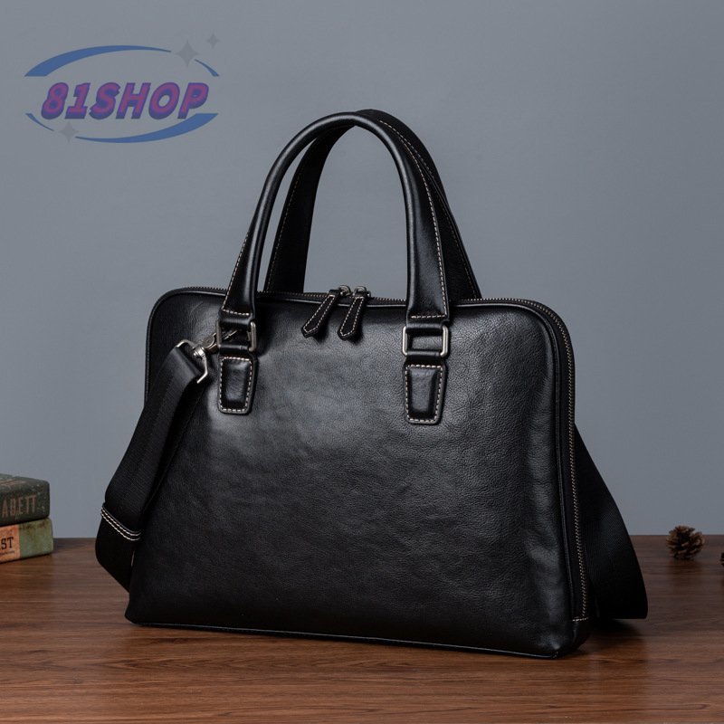 「81SHOP」ヌメ革 ハンドメイド メンズ本革 ビジネスバッグ ブリーフケース 牛革 レザー 通勤鞄拍卖