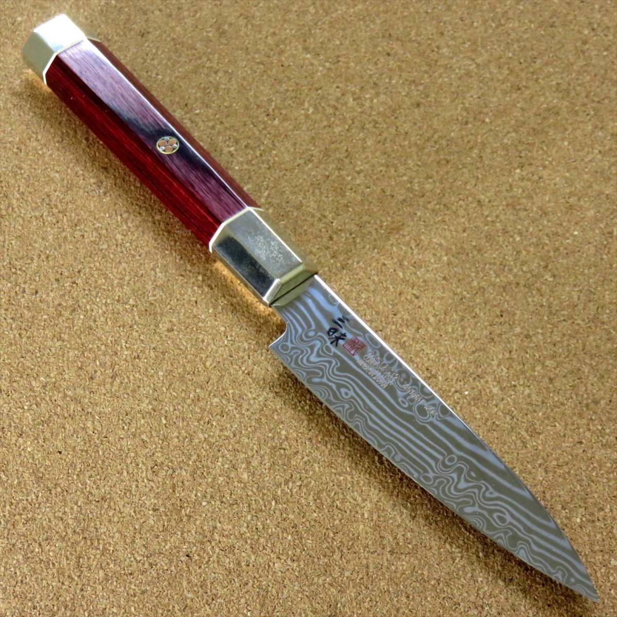 関の刃物 ペティナイフ 11cm (110mm) 三昧 荒波 VG-10 VG-2 コアレス鋼ステンレス 赤合板 果物包丁 皮むき 野菜 小型両刃ナイフ 国産日本製拍卖