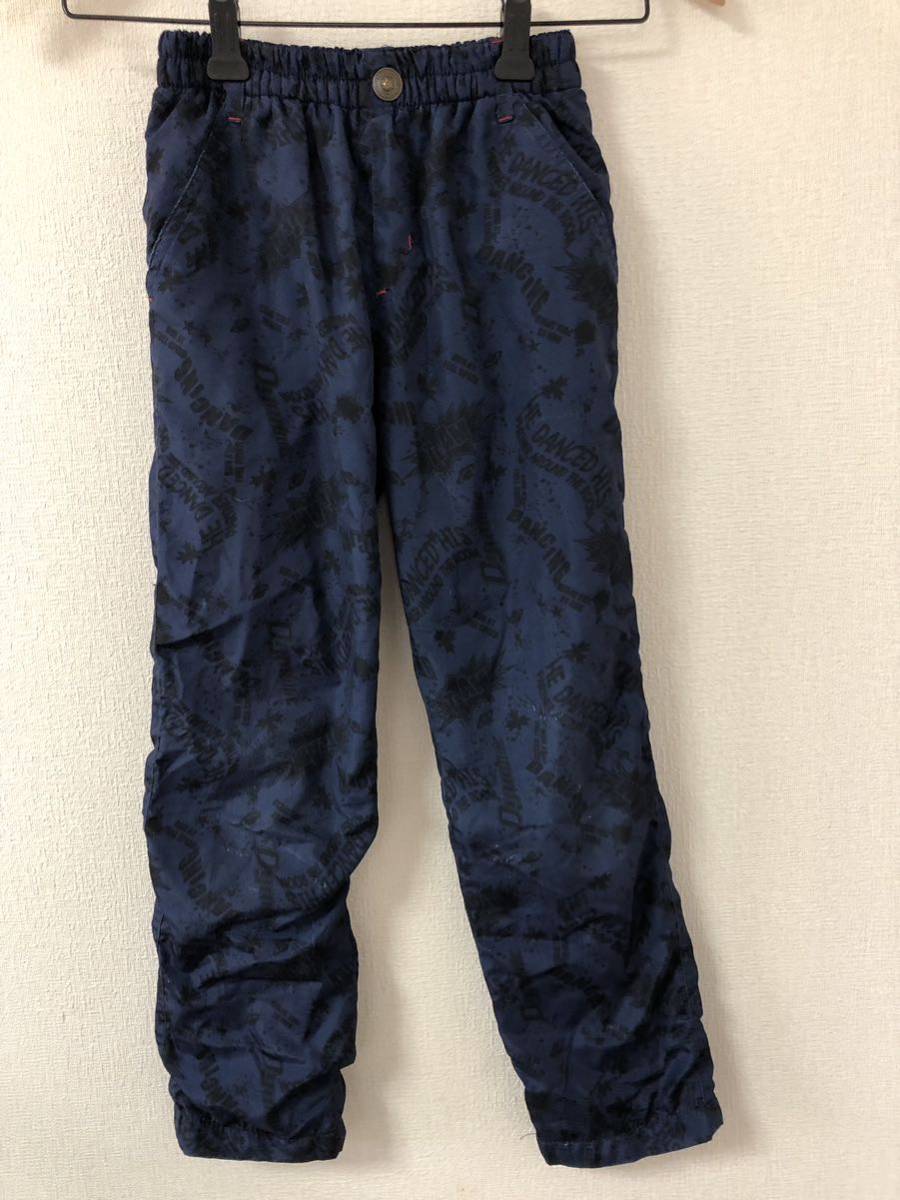 裏起毛 紺色 ナイロンズボン 130センチ拍卖