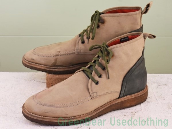 W935◆イタリア製 MARK JACOBE メンズブーツ 良い味 ベージュ メンズ 27cm拍卖