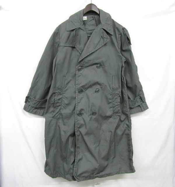 60s 米軍実物 サイズ 36S U.S.ARMY トレンチ コート ミリタリー ジャケット セージ グリーン 古着 ビンテージ 3S1808拍卖