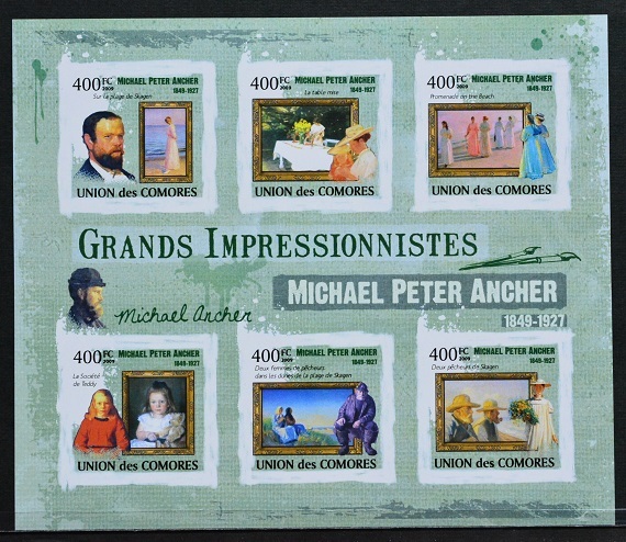 「D607」コモロ諸島切手 2009年 絵画 2枚拍卖