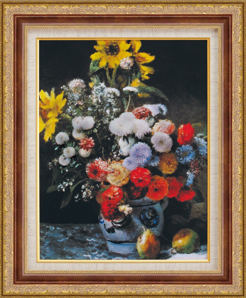絵画 額装絵画 ピエール・オーギュスト・ルノワール 「花束」 世界の名画シリーズ サイズ F6拍卖