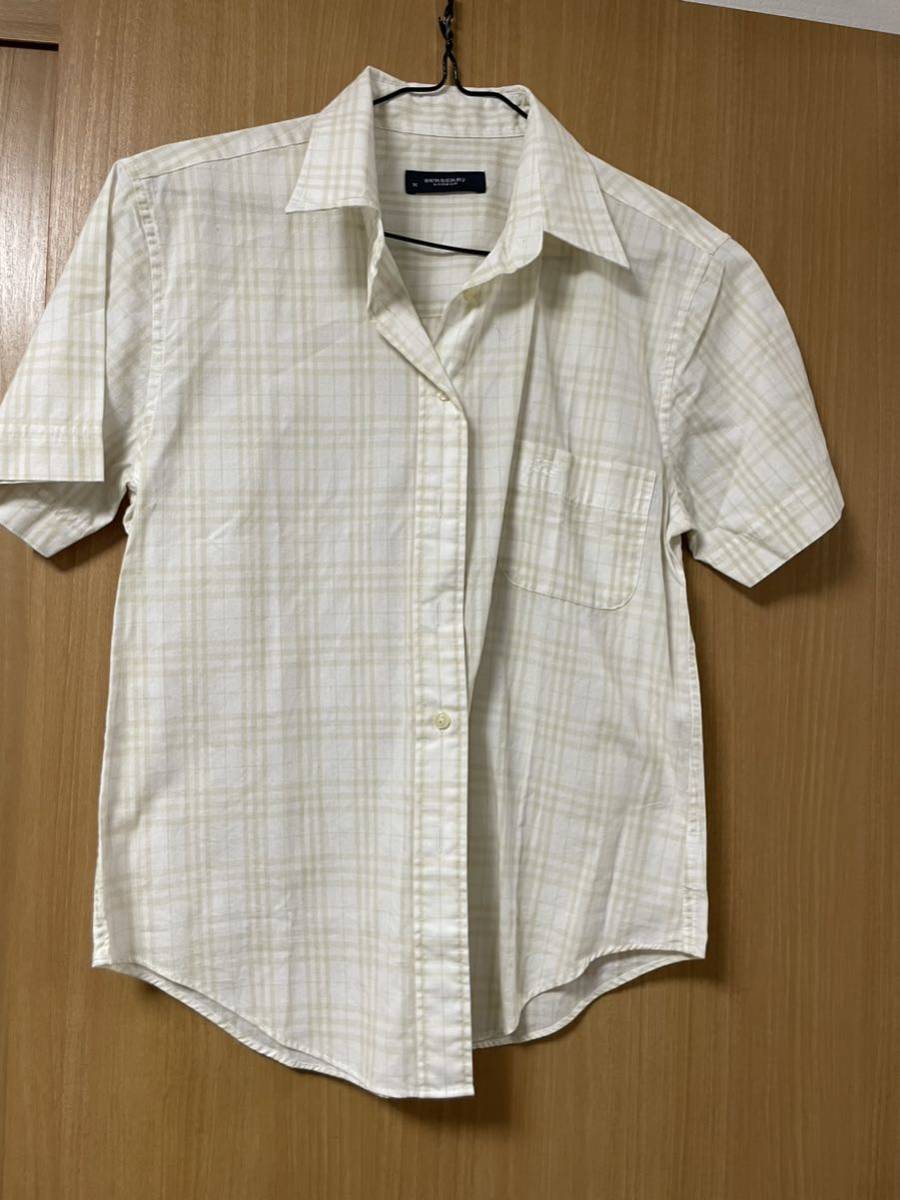 バーバリーロンドン レディース半袖チェックシャツ サイズM 20230818拍卖