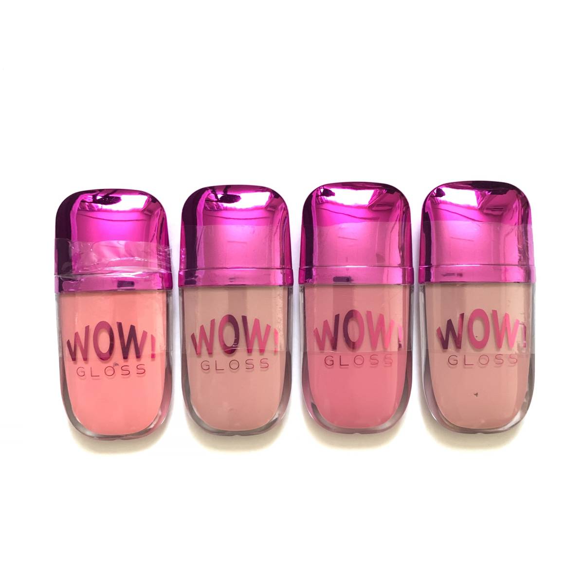 新品 ◆MAKEUP REVOLUTION (メイクアップレボリューション) WOWグロス ネイキッド 4本セット (リップグロス)◆ 薄型リップ 持ち運びやすい拍卖