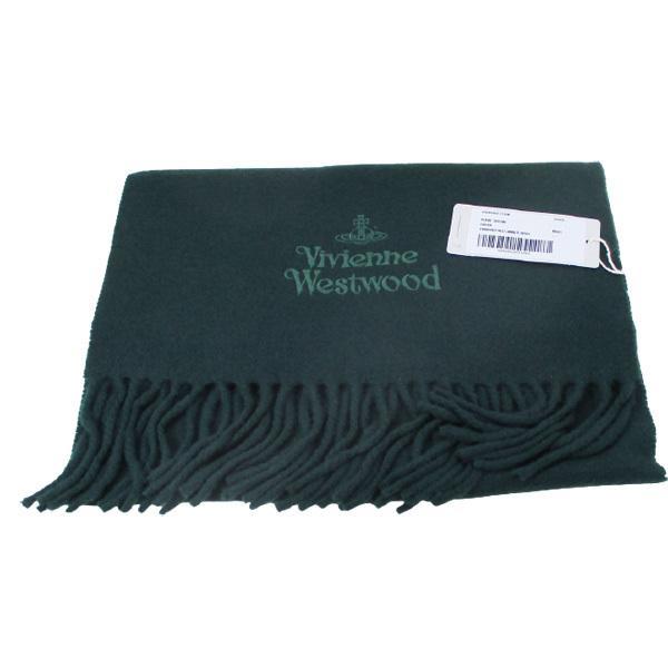マフラー ヴィヴィアンウエストウッド 30x180cm ダークグリーン M411拍卖