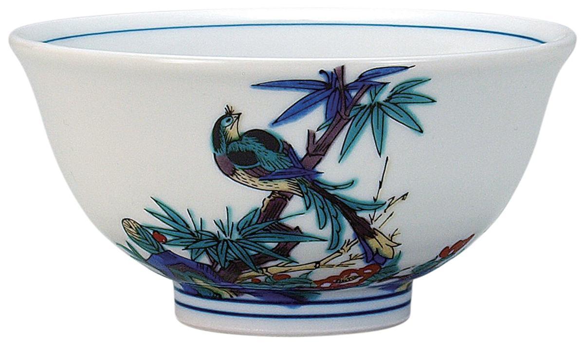 九谷焼! ☆古九谷花鳥・ご飯茶碗☆ 新品 ギフト N138-13 飯碗 丼 鉢 どんぶり プレート拍卖