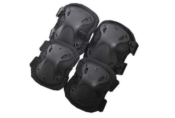 プロテクター エルボーパッド ニーパッド 4点セット サバゲー スケボー オートバイ 自転車 E288 ブラック拍卖