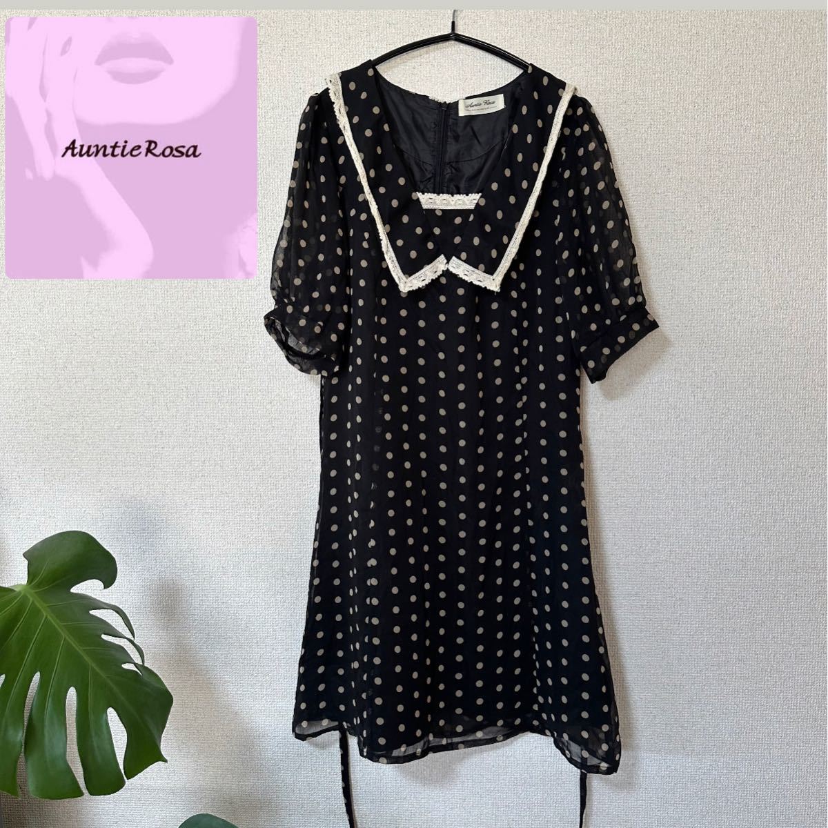 アンティローザ ドット柄 チュニック ワンピース 【M】拍卖