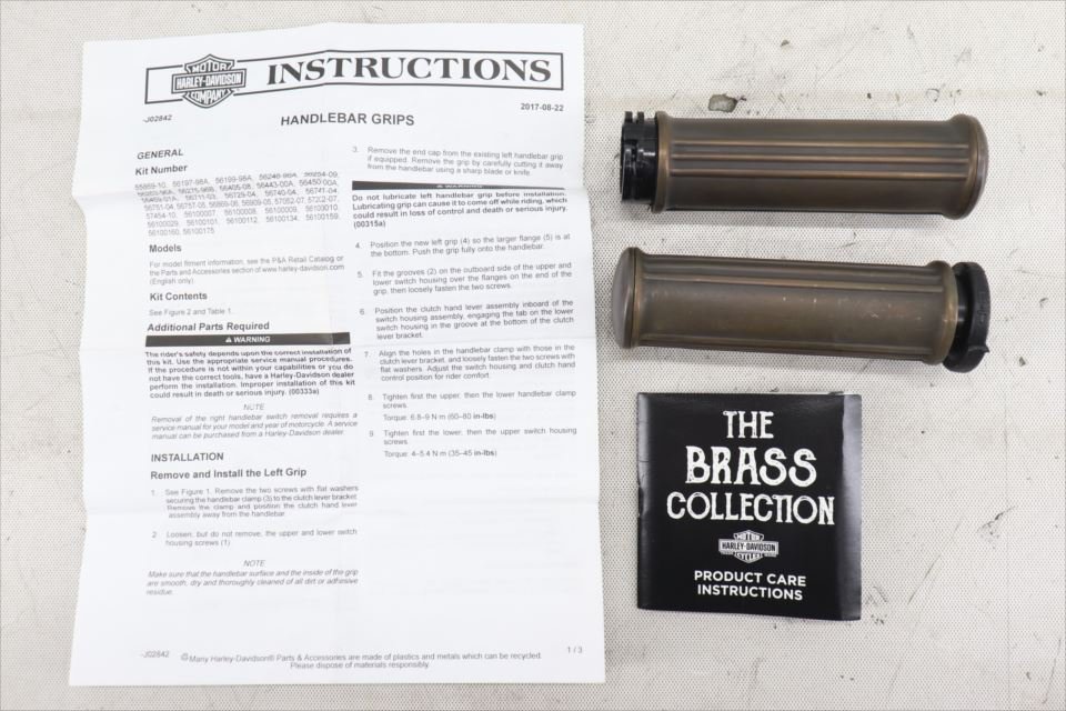 325186 ハーレー 純正オプション カスタムグリップ ワイヤー式スロットル用 ブラスコレクション スポーツスター ダイナ ソフテイル拍卖