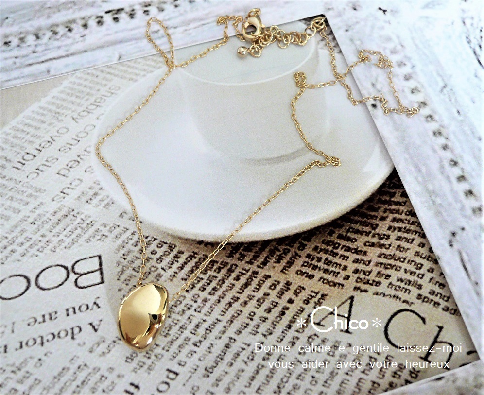 ★47.5㎝★ ゴールド メタルビーズ ビーンズ 横穴 チャーム シンプル ハンドメイドネックレス ♪ ★2点以上送料無料!★ 拍卖