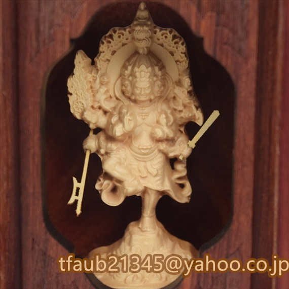 烏枢沙摩明王 木彫り 仏像 フィギュア 立像 仏教美術 置物 木彫 仏像拍卖