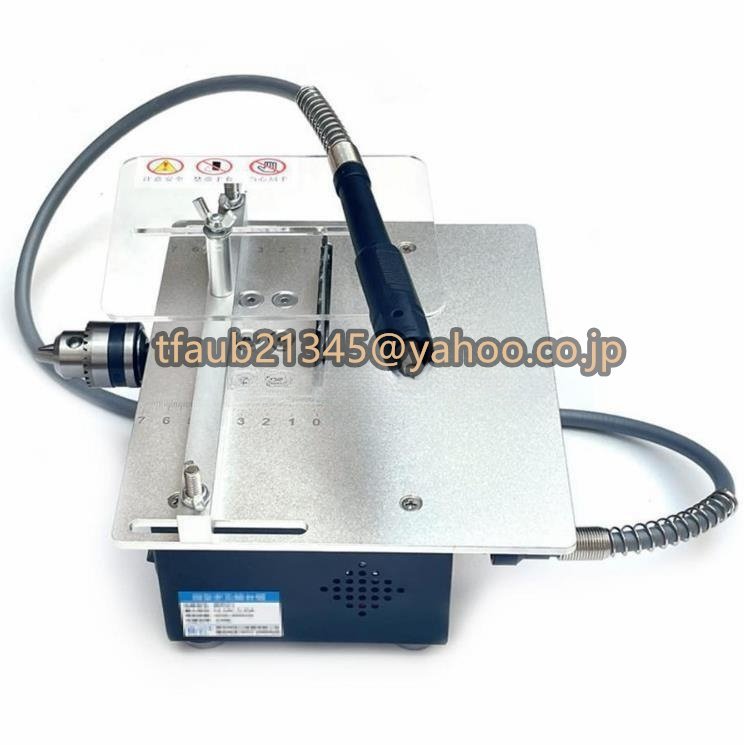 ミニテーブルソー鋸刃4枚付き木材基板アクリル金属用卓上小型DIY 卓上丸のこミニ丸鋸120W7段変速切断研磨0-90°角度調節拍卖