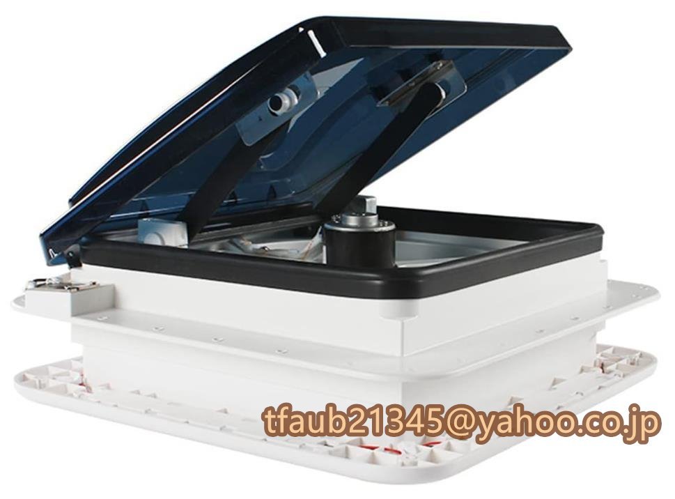 RVルーフファン 12V 3.6W リバーシブル排気ファン RV 空気換気天井ファン 4 LEDライトバー&10ブレード ルーフベント キ 手動拍卖