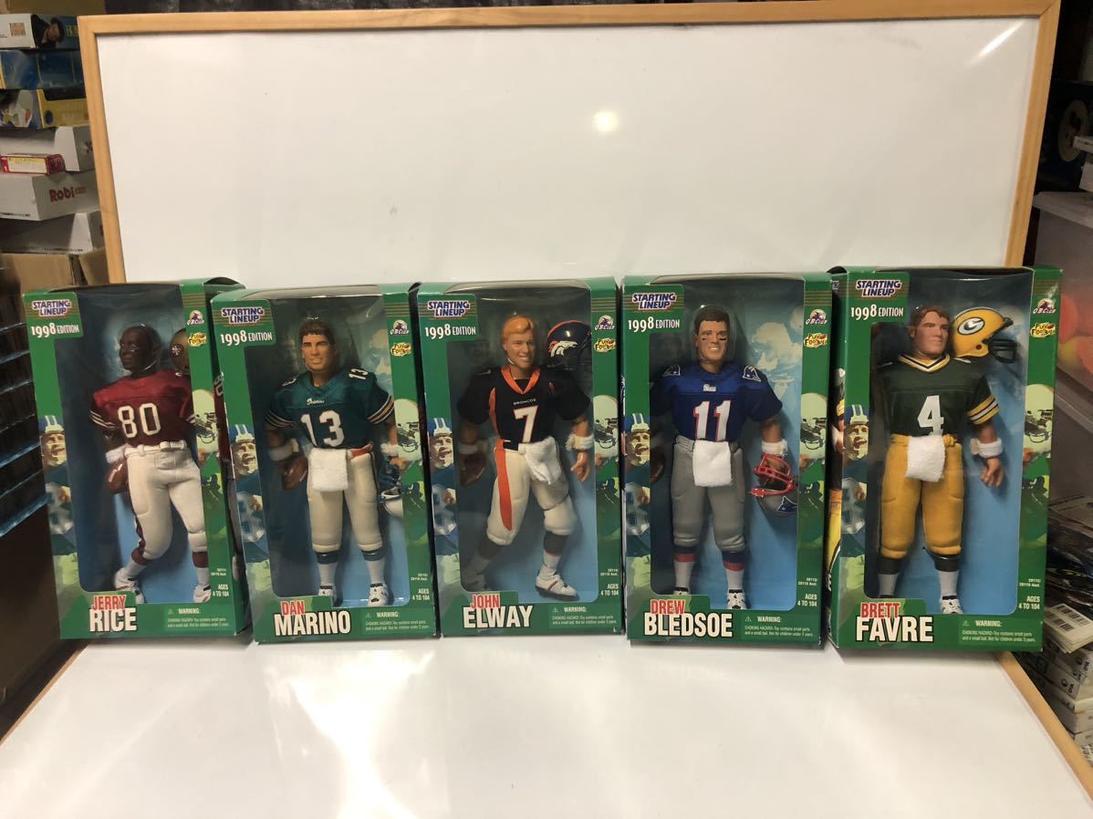 STARTING LINEUP 1998EDITION NFL クォーターバック フィギュア 5種セット(RICE MARINO ELWAY BLEDSOE FAVRE) 未開封新品拍卖