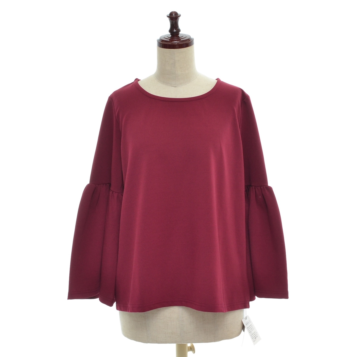 ■442784 未使用品 SOLDYLAN ソルディラン ■ボリュームベルブラウス プルオーバーカットソー ★ サイズM レディース ワインレッド 無地拍卖