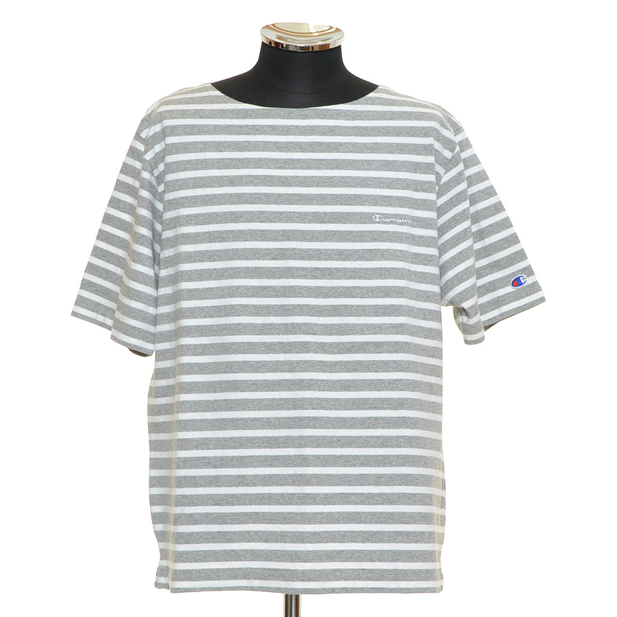 ●483604 Champion ●ボーダーバスクシャツ Tシャツ 半袖 UA Sonny Label 別注 C8-P380 アーバンリサーチ メンズ L グレー ストライプ拍卖