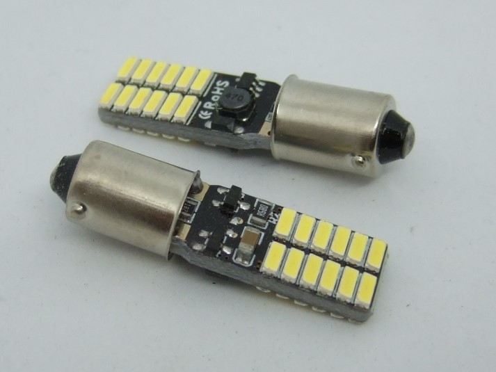 <LEDS93W-002> 2個セット ライセンスライト、ポジション、スモールライト用 ホワイト・白 LED BA9s (口金9mm 平行)拍卖