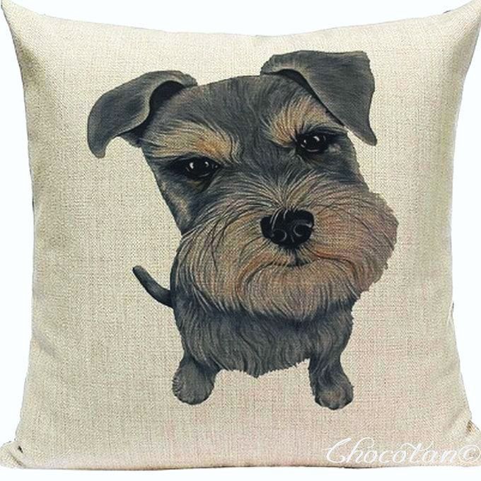 【送料無料】シュナウザー E クッションカバー【新品】拍卖