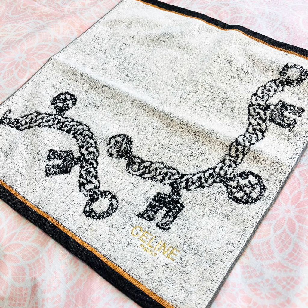 【レア】新品/CELINE/タオルハンカチ/正規品/セリーヌ/綿100%/未使用/即決あり/匿名発送/ハンドタオル/ウォッシュタオル/チャーム柄/拍卖
