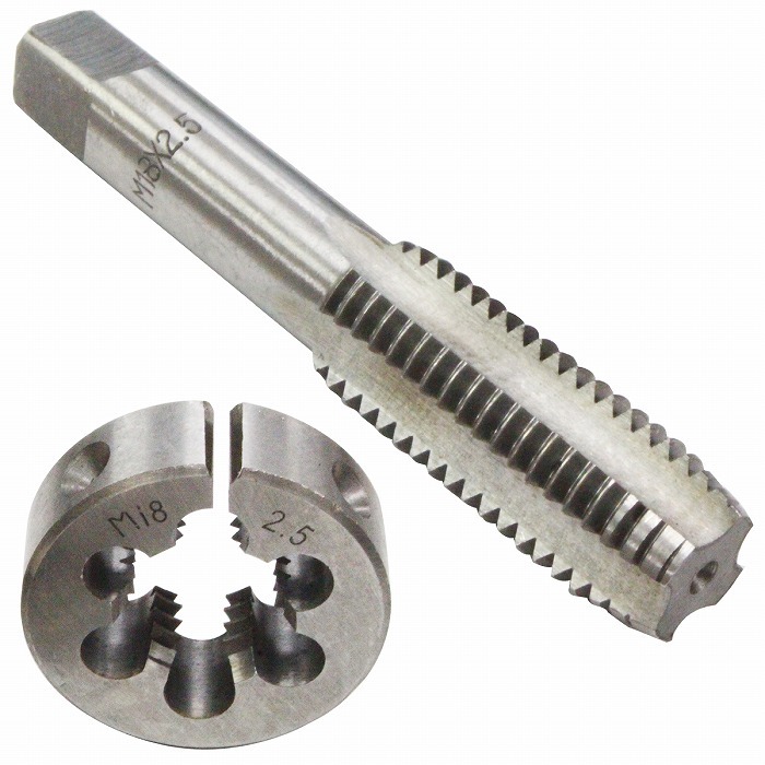 【M18×P2.5】タップダイス セット 目立て ネジ 山 修正 めねじ 再生 ねじ 穴 修復 補強 耐久性向上 雌ネジ 補修 工具 キット拍卖