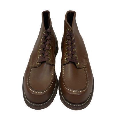 ビンテージ デッドストック 60s モックトウ ブーツ レースアップ ブーツ ダークブラウン色 26CM位拍卖