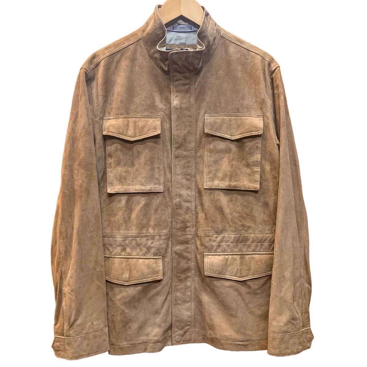新品、最高級、レア! Faconnable ファッソナブル ゴートスキンスエードジャケット キャメル size M ファソナブル フィールドジャケット拍卖
