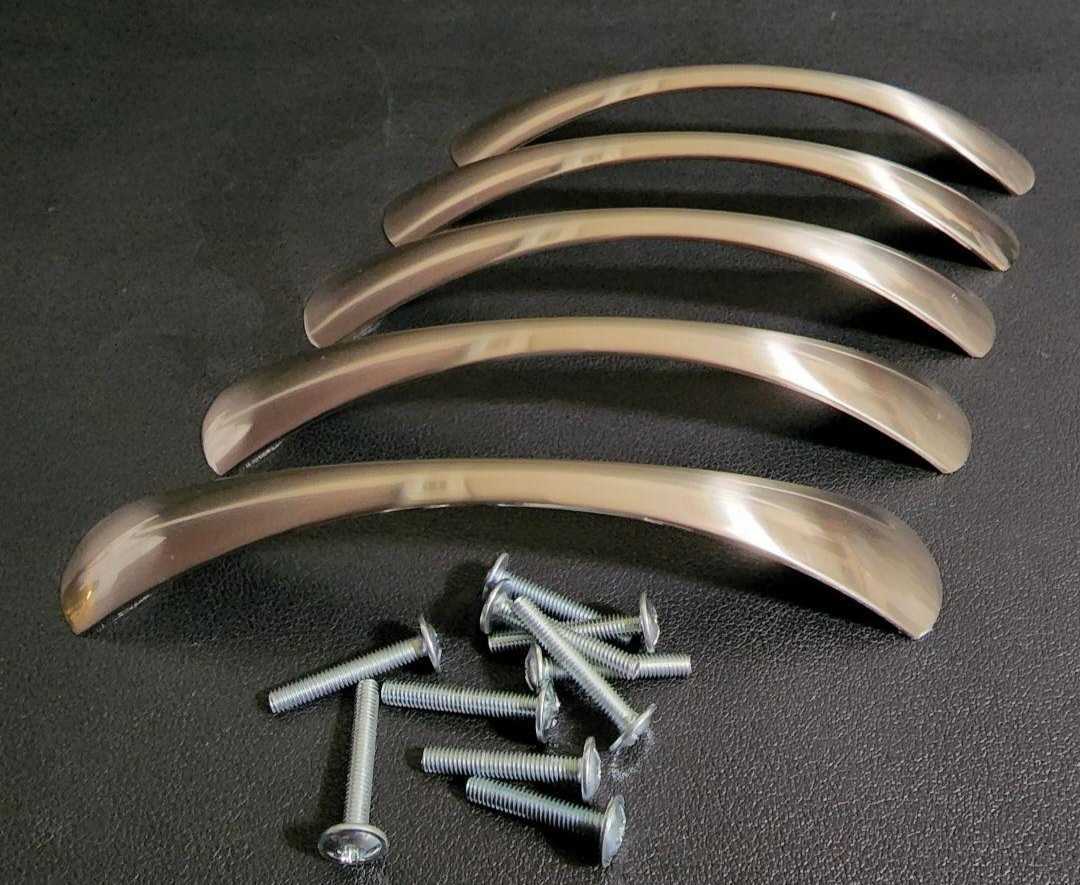 ヨーロッパ製 引き出し 扉用ハンドル 取っ手 つまみ(5セット)クロム ①拍卖